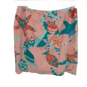 Lilly Pulitzer Women's White Label Mini Skirt Peach Creamsicle Size 8 Starfish